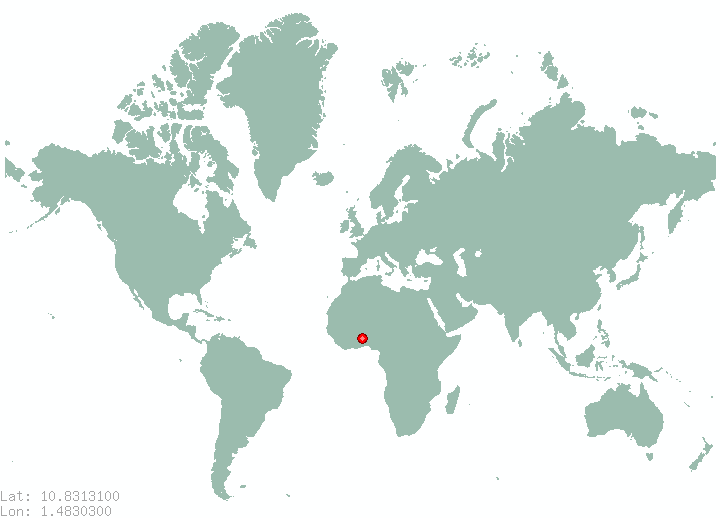 Tiawende in world map