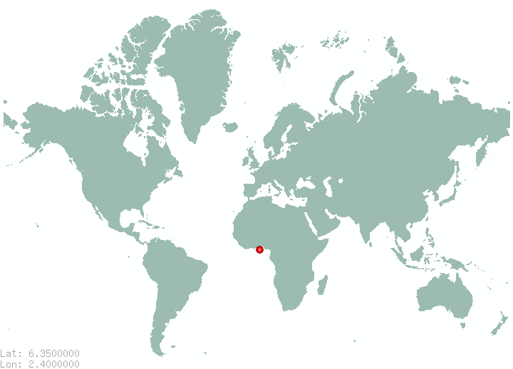 Cadjehoun in world map
